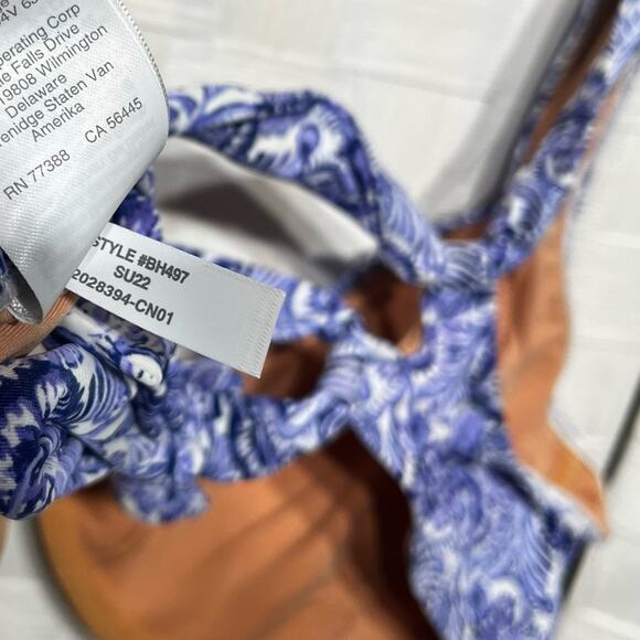 J. Crew Womens Cross Back Underwire Bikini Top Size 42D In Dandelion Swirl - Picture 9 of 11